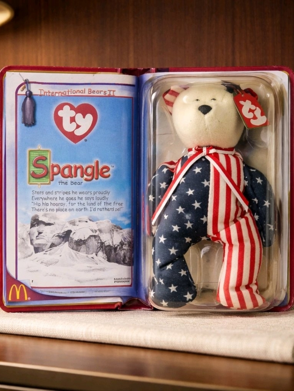 Ty Spangle Bear in Red, White, Blue Stars & Stripes